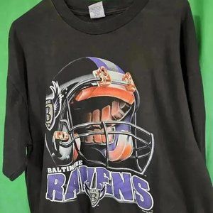 VINTAGE!!! Vintage 1996 Baltimore Ravens -Shirt Sz XL Black Purple Gold